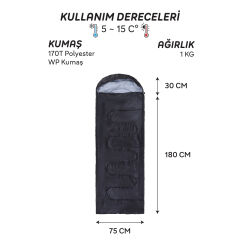 AndOutdoor NewCebu Uyku Tulumu-SİYAH