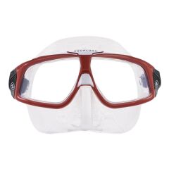 Aqualung Sphera X Şeffaf Silikon Kırmızı Çerçeve Dalış Maskesi