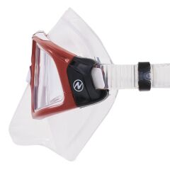 Aqualung Sphera X Şeffaf Silikon Kırmızı Çerçeve Dalış Maskesi