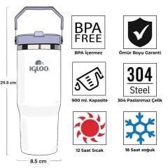 Igloo Powder Termos 900ml-MAVİ-BEYAZ