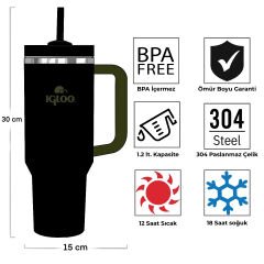 Igloo Stadler Thermo-Mug 1.2 Litre-SİYAH-HAKİ