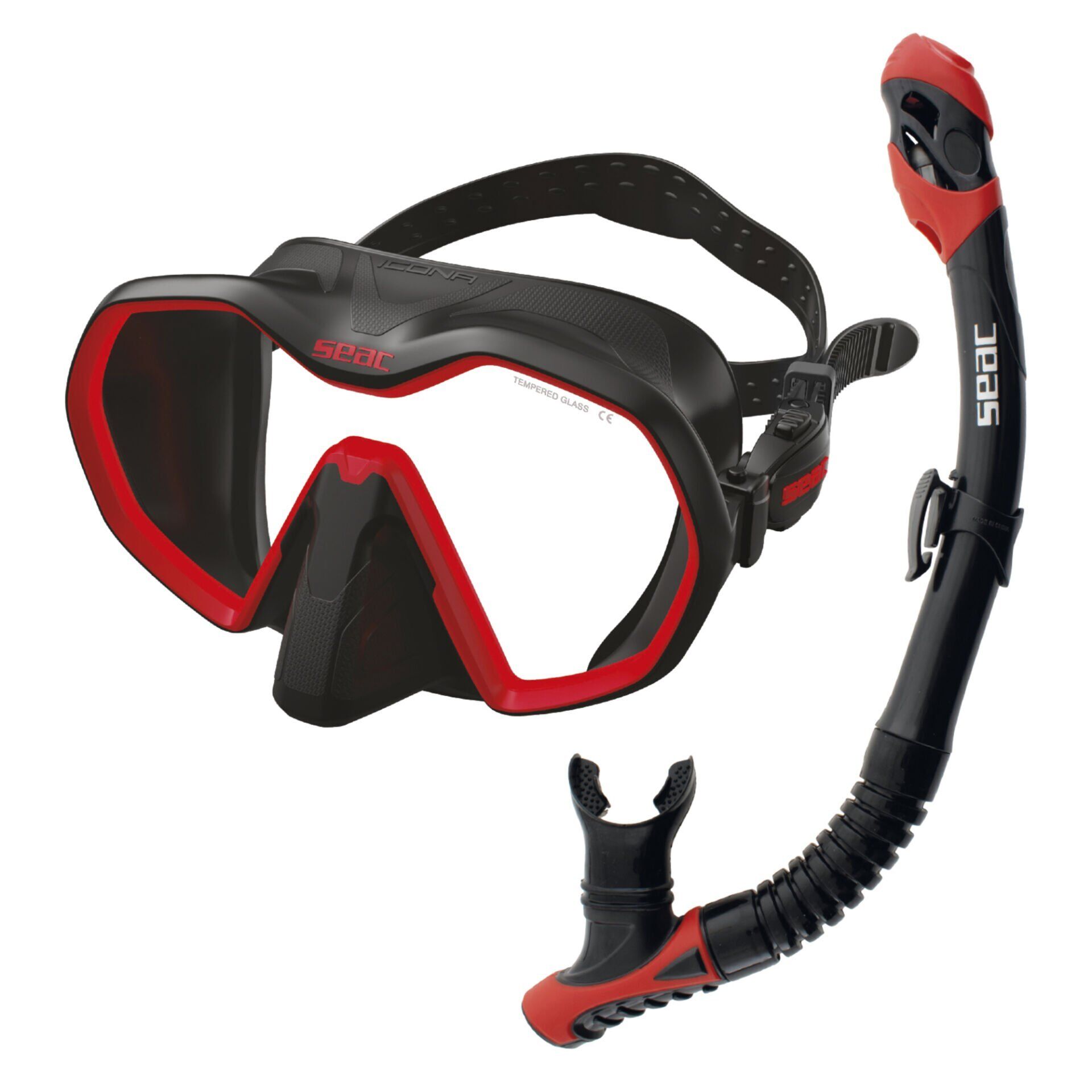 Seac Icona Maske Şnorkel Set Kırmızı