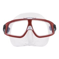 Aqualung Sphera X Şeffaf Silikon Kırmızı Çerçeve Dalış Maskesi