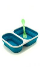 Eco Vessel Smashbox Çift Hazneli Katlanır Tabak-MAVİ