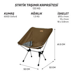 FreeCamp Jett Katlanır Sandalye-KAHVERENGİ
